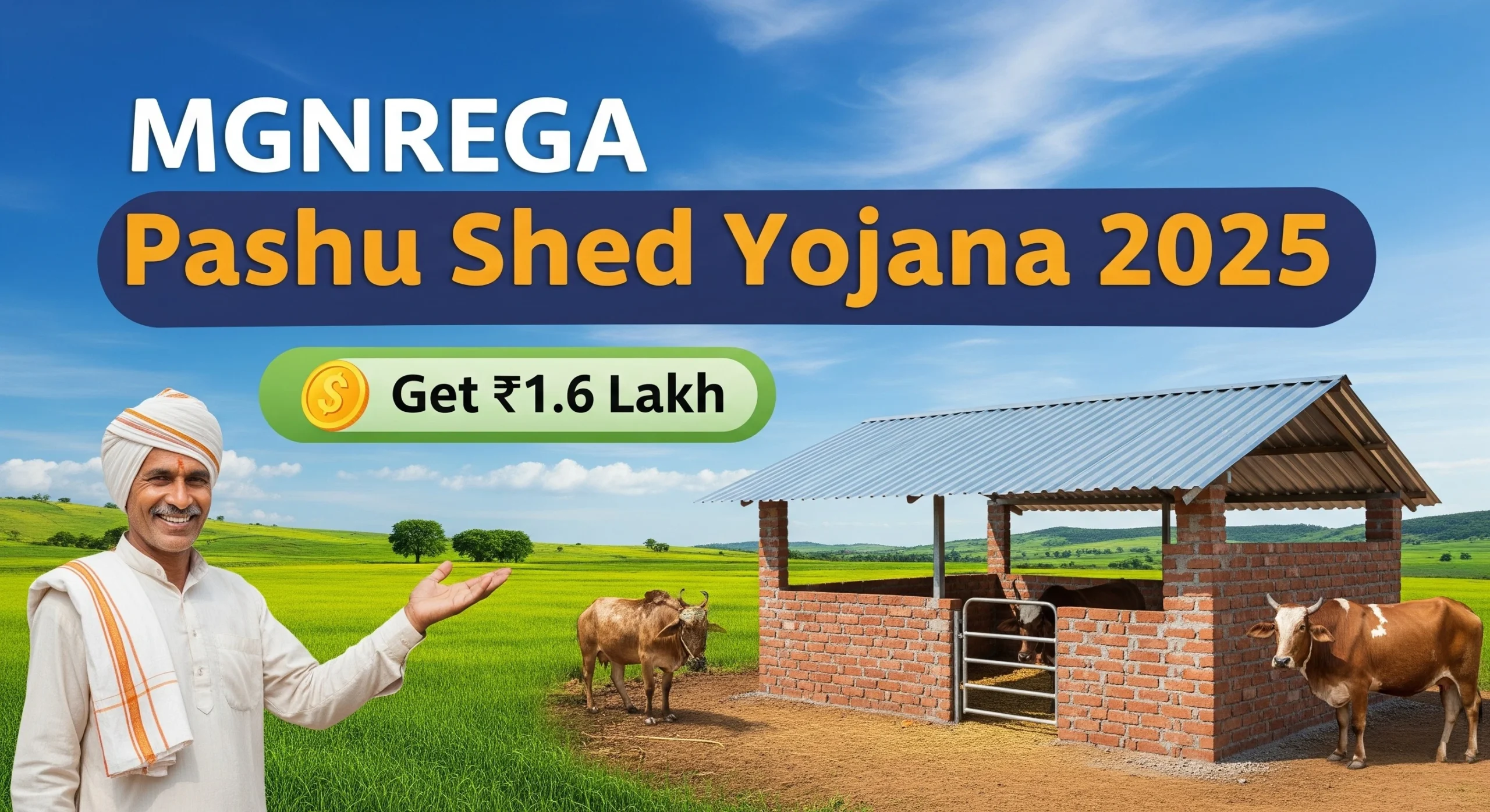 Read more about the article MGNREGA Pashu Shed Yojana 2025: अब सरकार दे रही ₹1.60 लाख तक की सहायता – जानिए आवेदन प्रक्रिया और पात्रता