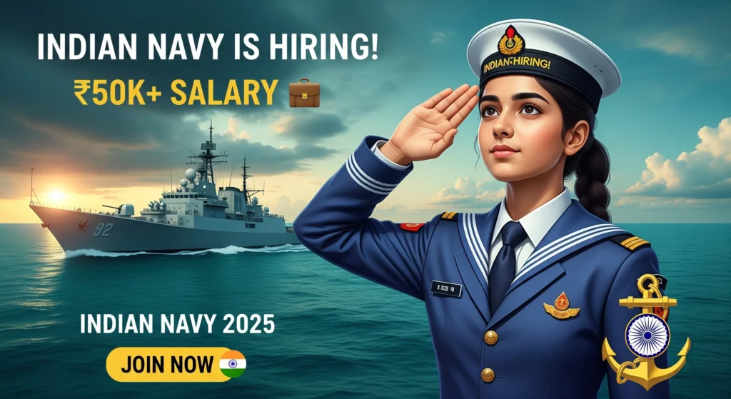 Indian Navy Recruitment 2025: SSC Executive पदों पर भर्ती, मिलेगी ₹50,000+ सैलरी