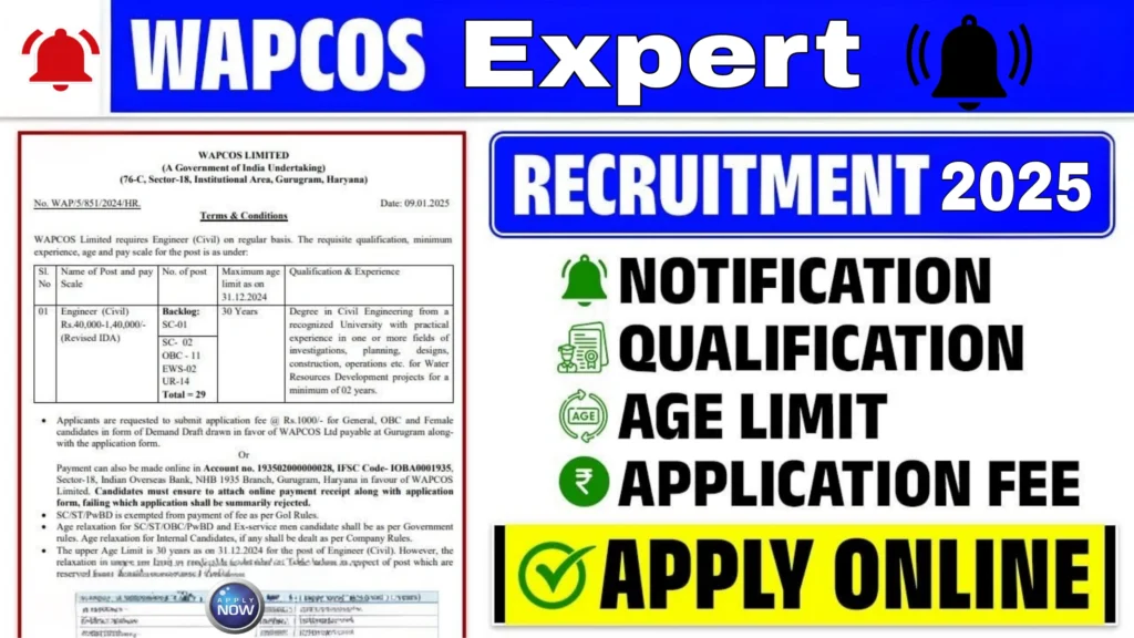 Golden Chance! WAPCOS Expert Recruitment 2025