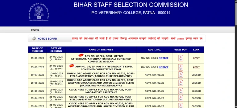 Read more about the article BSSC Office Attendant Apply Online 2025 – 3727 पदों पर सुनहरा मौका
